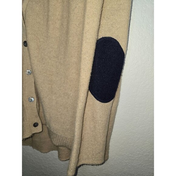Gap XL Beige Professor Cardigan With Black Elbow Patches Academia - Picture 4 of 6